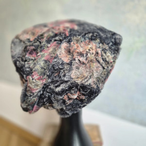 Futrzana  sztuczne futro czapka odcienie szarosci