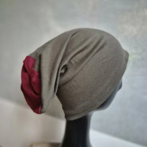 Czapka khaki i bordo unisex