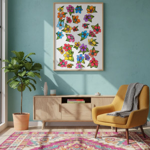 69. LATAJĄCY OGRÓD - rysunek, plakat.