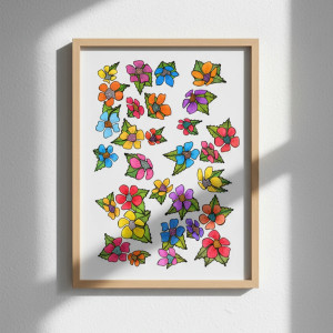 69. LATAJĄCY OGRÓD - rysunek, plakat.