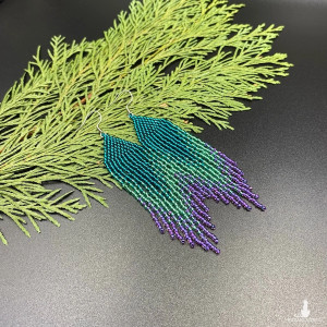 Kolczyki cieniowane morski mięta fiolet #1032