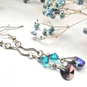 Kolczyki niebieskie serca leciutkie