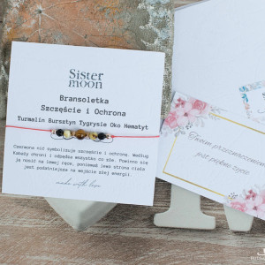 Czerwona bransoletka Szczęścia i Ochrony z Turmalinem