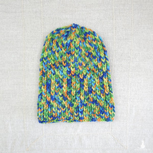 6924 Wielokolorowa, Ręcznie Robiona Czapka Zimowa w Żywe Barwy