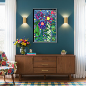 19. ROBO-KWIATKI - rysunek, plakat.