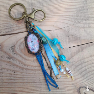 Brelok do kluczy w stylu boho z kaboszonem - Meadow Breeze