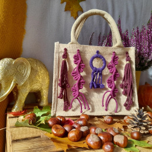 Boho torba inspirowana jesienią – idealna na książki, drobne zakupy lub w duchu eko, jako torba prezentowa