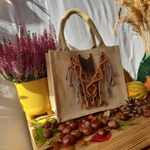 Boho torba inspirowana jesienią – idealna na książki, drobne zakupy lub w duchu eko, jako torba prezentowa