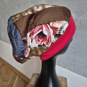 Czapka patchworkowa wzorek smerfetka