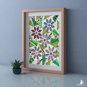20. KWIATY GEOMETRIA- rysunek, plakat.