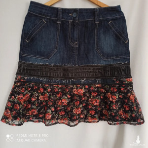 Spódnica denim midi boho