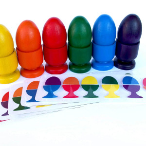 Układanka lewopółkulowa jajka/ Sorter kolorów jajka