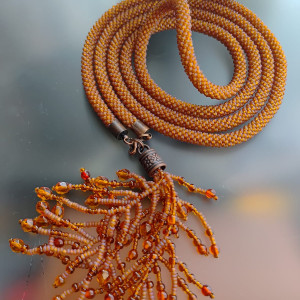 Naszyjnik Lariat Z Bursztynkami