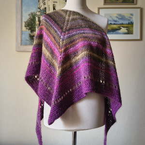 RĘCZNIE NA DRUTACH - Niezwykła, szlachetna, duża, ciepła chusta z japońską włóczką Noro