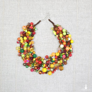 6935 Naszyjnik Maxi "Jesienna w Odcieniach Liści i Leśnych Skarbów