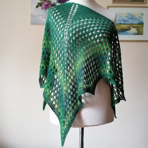 RĘCZNIE NA DRUTACH - Z szałwią - jak jedwab - 100% wełenka merino extrafine