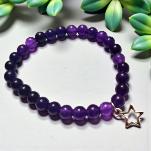 Bransoletka z naturalnych ametystów - równowaga i harmonia