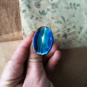 Pierścionek lazurowy owalny