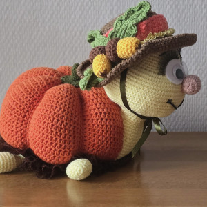 dynia, kapelusz, żółw, dama - ozdoba jesienna, szydełko