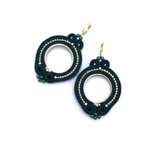 Kolczyki sutasz zielone kółka „Jolly” lekkie okrągłe romantyczne