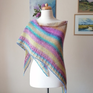 RĘCZNIE NA DRUTACH - Pastele - b. duża, otulająca chusta