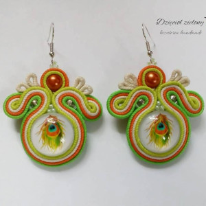 Kolczyki z pawim piórem