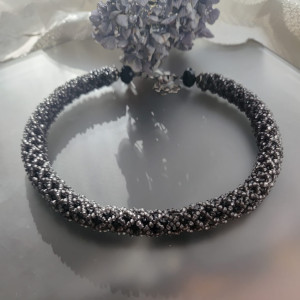 Naszyjnik Czarny Królewski Splot2