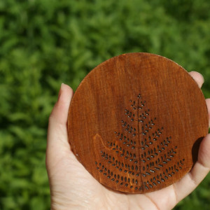 podkładka pod kubek z paprocią