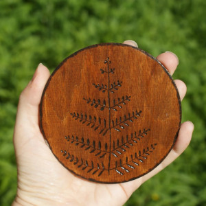 podstawka pod kubek z paprocią