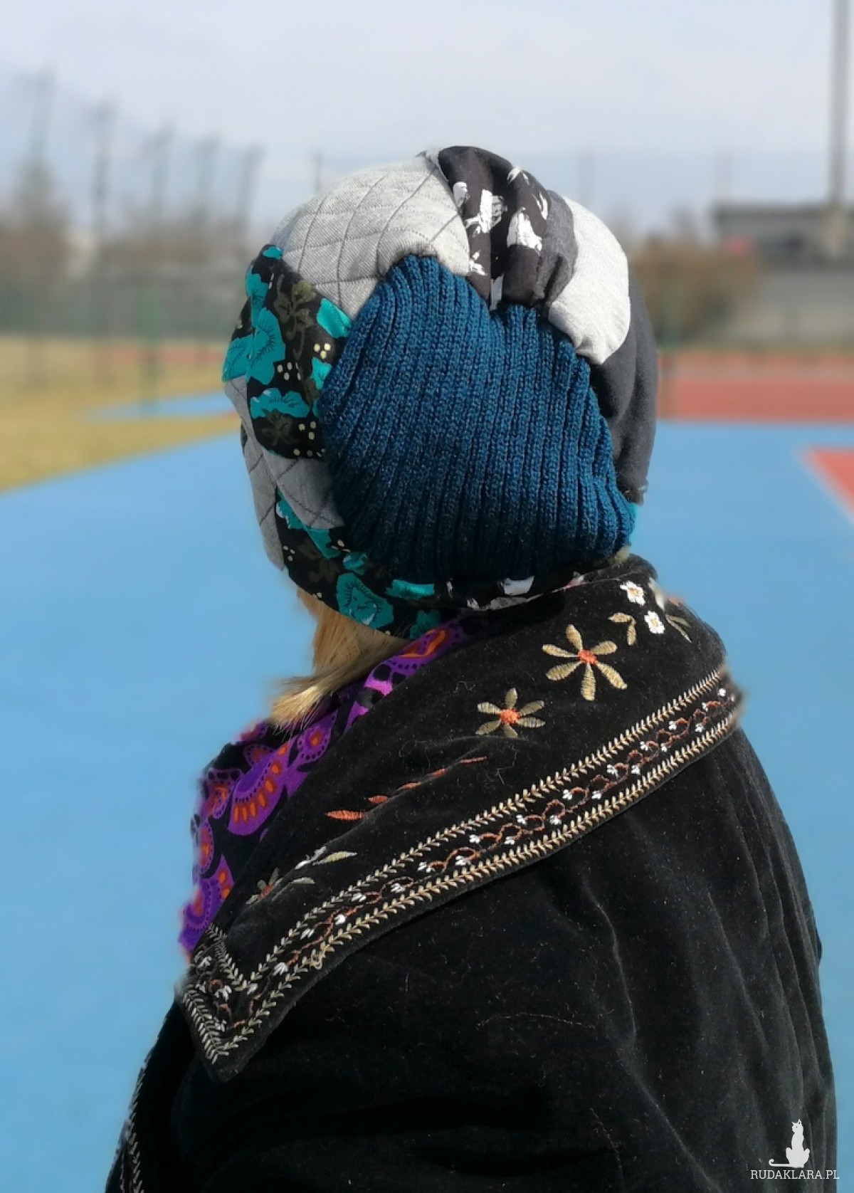 czapka patchworkowa króliki orient etno