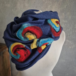 Komin wełniany niebieski