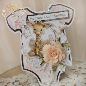 Kartka body na chrzest, roczek, narodziny "CuteBabyGirl" GOTOWA