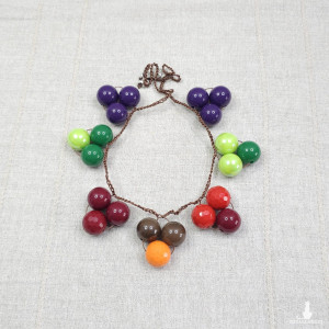 6939 Kolorowy Naszyjnik Geometryczny z Dużych Akrylowych Korali – Wzór Klastra