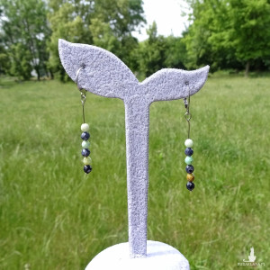 Kolczyki z kamieni Szafir Chryzopraz