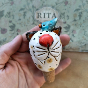 Korek do wina z zabawnym kotem