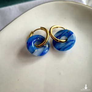 Niebieskie kolczyki wiszące