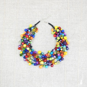 6936 Kolorowa Kolia Pełna Energii - Naszyjnik Multikolor Boho Statement