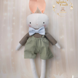 Króliczek Henry, przytulanka ręcznie szyta, prezent GOTOWY