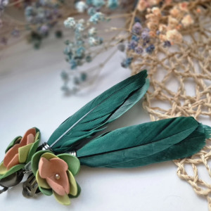 Klipsy pióra  długie lekkie Boho