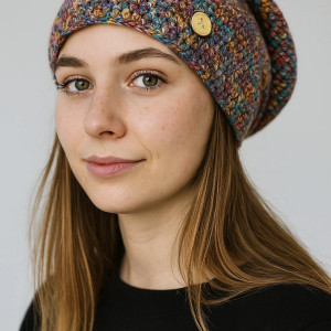 Kolorowa czapka całoroczna przejściowa cienka all season unisex M/L