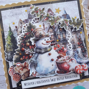 Kartka świąteczna z bałwankiem 2