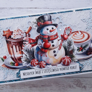 Kartka świąteczna z bałwankiem 3