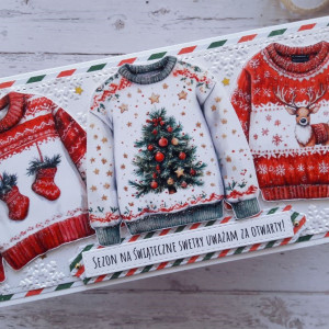 Kartka świąteczna ze swetrami