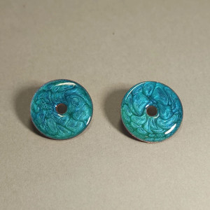 Słoneczne- kolczyki  sztyfty z miedzi.