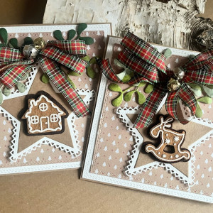 310,Boże Narodzenie - zestaw 2 kartek z pierniczkami