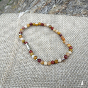 Bransoletka z kamieni Jaspis mokait Mookait Rękodzieło