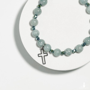 Bransoletka Damska Jadeit Birmański i Hematyt