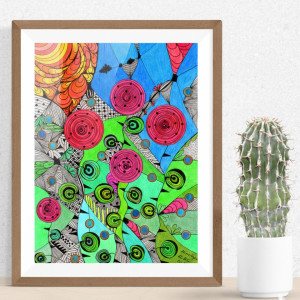 23. DZIKIE RÓŻE - rysunek, plakat.