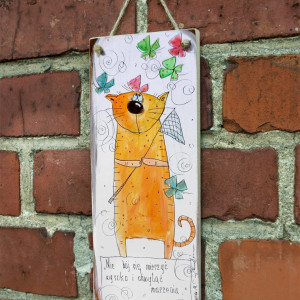 Deseczka z sentencją "Nie bój się mierzyć wysoko i chwytać marzenia"