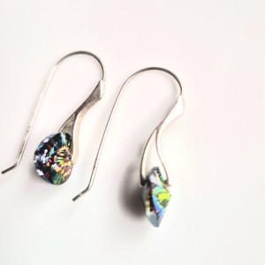 Kolczyki zielone kryształowe serca